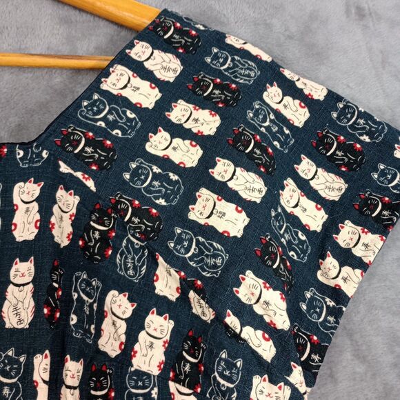 Retro Pin Up Style Dress Asian Cats Polka Dot Top Shirt Layering Unique Funky - Picture 5 of 11